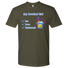 Load image into Gallery viewer, Military Green Men's Pickleball "My Bucket List" T-Shirt