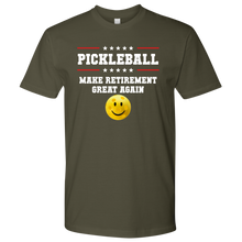 Load image into Gallery viewer, Military Green Men's Pickleball "Make Retirement Great Again" T-Shirt