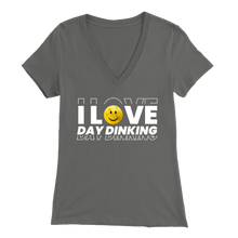 Load image into Gallery viewer, Asphalt Pickleball "I Love Day Dinking" - Women's Bella V-Neck T-Shirt