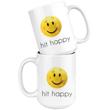 Load image into Gallery viewer, Two Hit Happy Pickleball Coffee Mugs stacked together