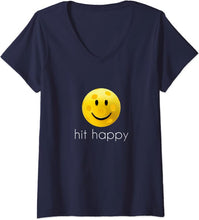 Load image into Gallery viewer, Hit Happy Pickleball V-Neck Womens T-Shirt
