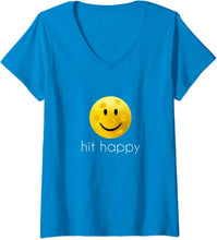 Load image into Gallery viewer, Hit Happy Pickleball V-Neck Womens T-Shirt