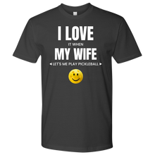 Load image into Gallery viewer, Heavy Metal Grey Men's Pickleball "I Love My Wife" T-Shirt