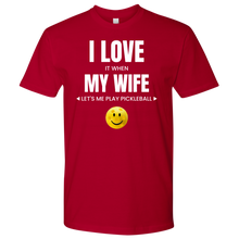 Load image into Gallery viewer, Red Men's Pickleball "I Love My Wife" T-Shirt