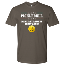 Load image into Gallery viewer, Warm Grey Men's Pickleball "Make Retirement Great Again" T-Shirt