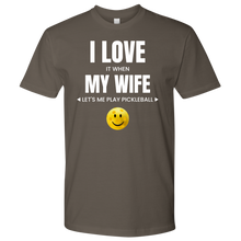 Load image into Gallery viewer, Warm Grey Men's Pickleball "I Love My Wife" T-Shirt