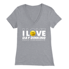 Load image into Gallery viewer, Athletic Heather Grey Pickleball "I Love Day Dinking" - Women's Bella V-Neck T-Shirt
