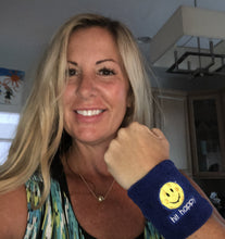 Load image into Gallery viewer, A woman wearing the Hit Happy Pickleball Wristbands