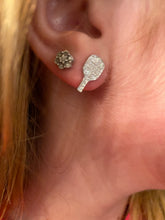 Load image into Gallery viewer, A woman wearing the Pickleball Paddle Earrings