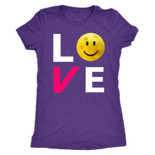 Load image into Gallery viewer, Purple "LOVE Pickleball" - Women's Next Level Triblend T-Shirt