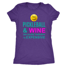 Load image into Gallery viewer, Purple "Pickleball and Wine" - Women's Next Level Triblend T-Shirt