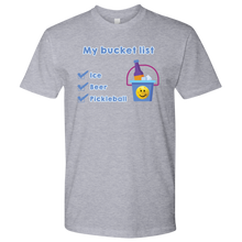 Load image into Gallery viewer, Heather Grey Men's Pickleball "My Bucket List" T-Shirt