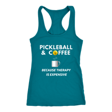 Load image into Gallery viewer, Pickleball and Coffee - Ladies Racerback Tank Top