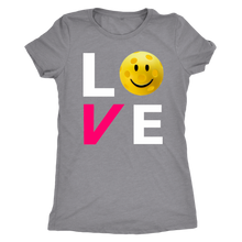 Load image into Gallery viewer, Heather Grey "LOVE Pickleball" - Women's Next Level Triblend T-Shirt