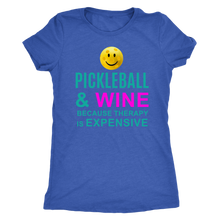 Load image into Gallery viewer, Vintage Royal Blue "Pickleball and Wine" - Women's Next Level Triblend T-Shirt