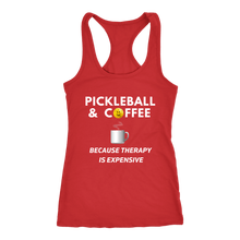 Load image into Gallery viewer, Pickleball and Coffee - Ladies Racerback Tank Top