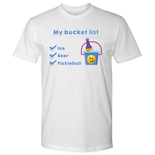 Load image into Gallery viewer, White Men's Pickleball "My Bucket List" T-Shirt