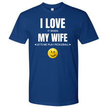 Load image into Gallery viewer, Royal Blue Men's Pickleball "I Love My Wife" T-Shirt