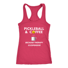 Load image into Gallery viewer, Pickleball and Coffee - Ladies Racerback Tank Top