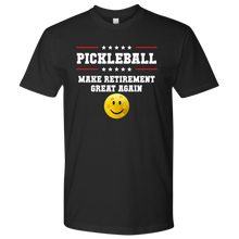 Load image into Gallery viewer, Black Men's Pickleball "Make Retirement Great Again" T-Shirt