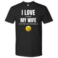 Load image into Gallery viewer, Black Men's Pickleball "I Love My Wife" T-Shirt