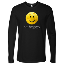 Load image into Gallery viewer, Black Men's Hit Happy Pickleball Long Sleeve Shirt