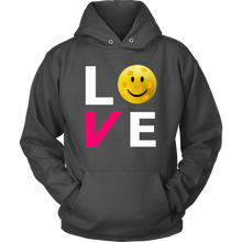 Load image into Gallery viewer, Charcoal Grey "LOVE Pickleball" - Unisex Hoodie Sweatshirt