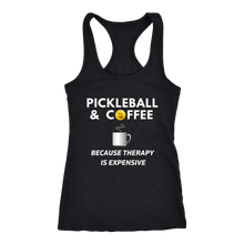 Load image into Gallery viewer, Pickleball and Coffee - Ladies Racerback Tank Top