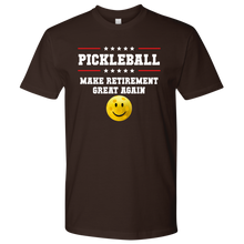 Load image into Gallery viewer, Chocolate Brown Men's Pickleball "Make Retirement Great Again" T-Shirt