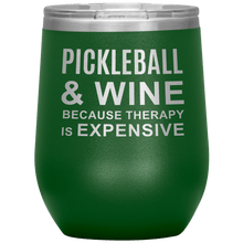 Load image into Gallery viewer, Green Pickleball Wine Tumbler with Lid