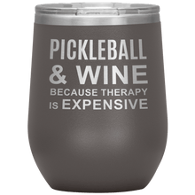 Load image into Gallery viewer, Pewter Pickleball Wine Tumbler with Lid