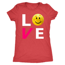 Load image into Gallery viewer, Vintage Red "LOVE Pickleball" - Women's Next Level Triblend T-Shirt