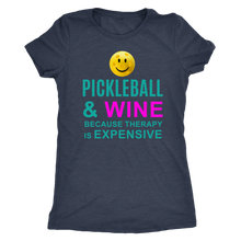 Load image into Gallery viewer, Vintage Navy "Pickleball and Wine" - Women's Next Level Triblend T-Shirt