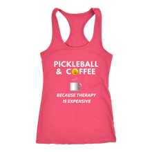 Load image into Gallery viewer, Pickleball and Coffee - Ladies Racerback Tank Top
