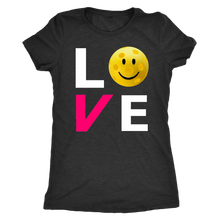Load image into Gallery viewer, Vintage Black "LOVE Pickleball" - Women's Next Level Triblend T-Shirt