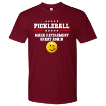 Load image into Gallery viewer, Cardinal Red Men's Pickleball "Make Retirement Great Again" T-Shirt