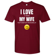 Load image into Gallery viewer, Cardinal Red Men's Pickleball "I Love My Wife" T-Shirt