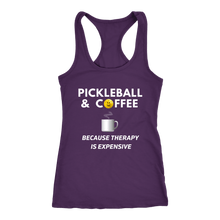 Load image into Gallery viewer, Pickleball and Coffee - Ladies Racerback Tank Top