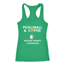 Load image into Gallery viewer, Pickleball and Coffee - Ladies Racerback Tank Top