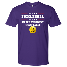 Load image into Gallery viewer, Purple Men's Pickleball "Make Retirement Great Again" T-Shirt