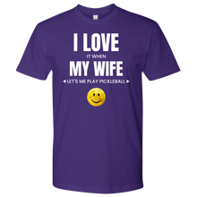 Load image into Gallery viewer, Purple Men's Pickleball "I Love My Wife" T-Shirt