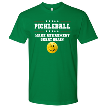 Load image into Gallery viewer, Kelly Green Men's Pickleball "Make Retirement Great Again" T-Shirt