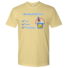 Load image into Gallery viewer, Banana Cream Yellow Men's Pickleball "My Bucket List" T-Shirt