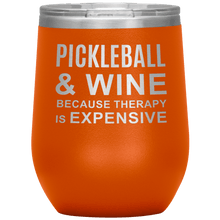 Load image into Gallery viewer, Orange Pickleball Wine Tumbler with Lid