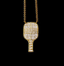 Load image into Gallery viewer, Pickleball Paddle Pendant Necklace - Gold
