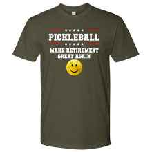 Load image into Gallery viewer, Military Green Men&#39;s Pickleball &quot;Make Retirement Great Again&quot; T-Shirt
