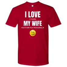 Load image into Gallery viewer, Red Men&#39;s Pickleball &quot;I Love My Wife&quot; T-Shirt
