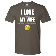 Load image into Gallery viewer, Warm Grey Men&#39;s Pickleball &quot;I Love My Wife&quot; T-Shirt
