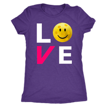 Load image into Gallery viewer, Purple &quot;LOVE Pickleball&quot; - Women&#39;s Next Level Triblend T-Shirt
