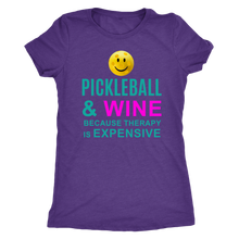 Load image into Gallery viewer, Purple &quot;Pickleball and Wine&quot; - Women&#39;s Next Level Triblend T-Shirt
